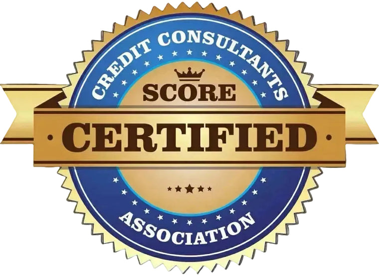 Certified Credit Consultants Score Association logo with blue and gold colors on a white background